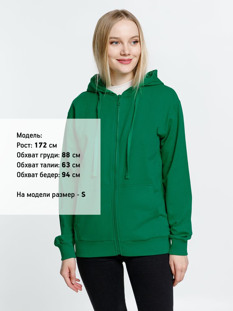 Толстовка на молнии с капюшоном Siverga 2.0, зеленая — фото 3