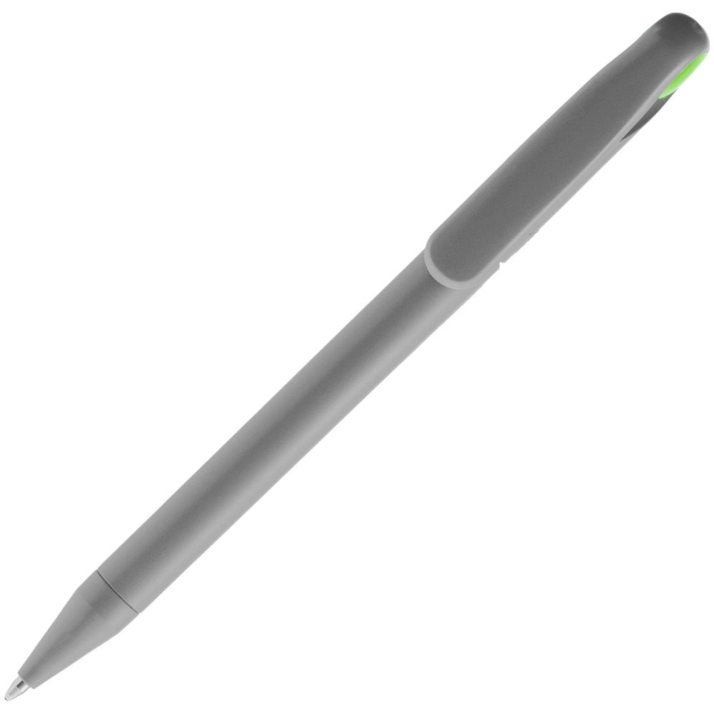 Ручка шариковая Prodir DS1 TMM Dot, серая с ярко-зеленым — фото 4