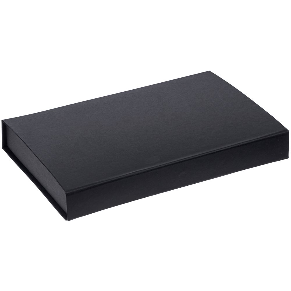 Коробка Silk с ложементом под ежедневник 13x21 см, флешку и ручку, ver. 2, черная — фото 3
