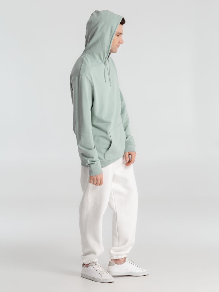 Толстовка с капюшоном унисекс Hoodie, серо-зеленая — фото 10