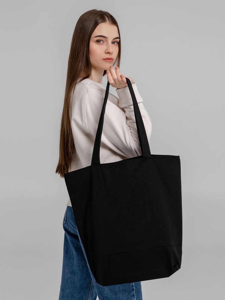 Сумка для покупок на молнии Shopaholic Zip, черная — фото 11