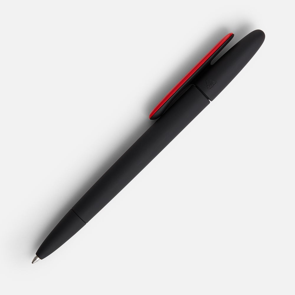 Ручка шариковая Prodir DS5 TRR-P Soft Touch, черная с красным — фото 2