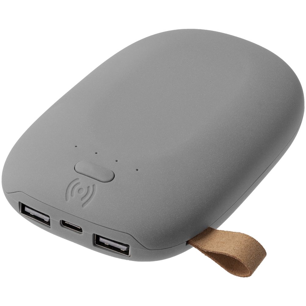 Аккумулятор с беспроводной зарядкой Pebble Wireless 9000 мАч, серый — фото 8