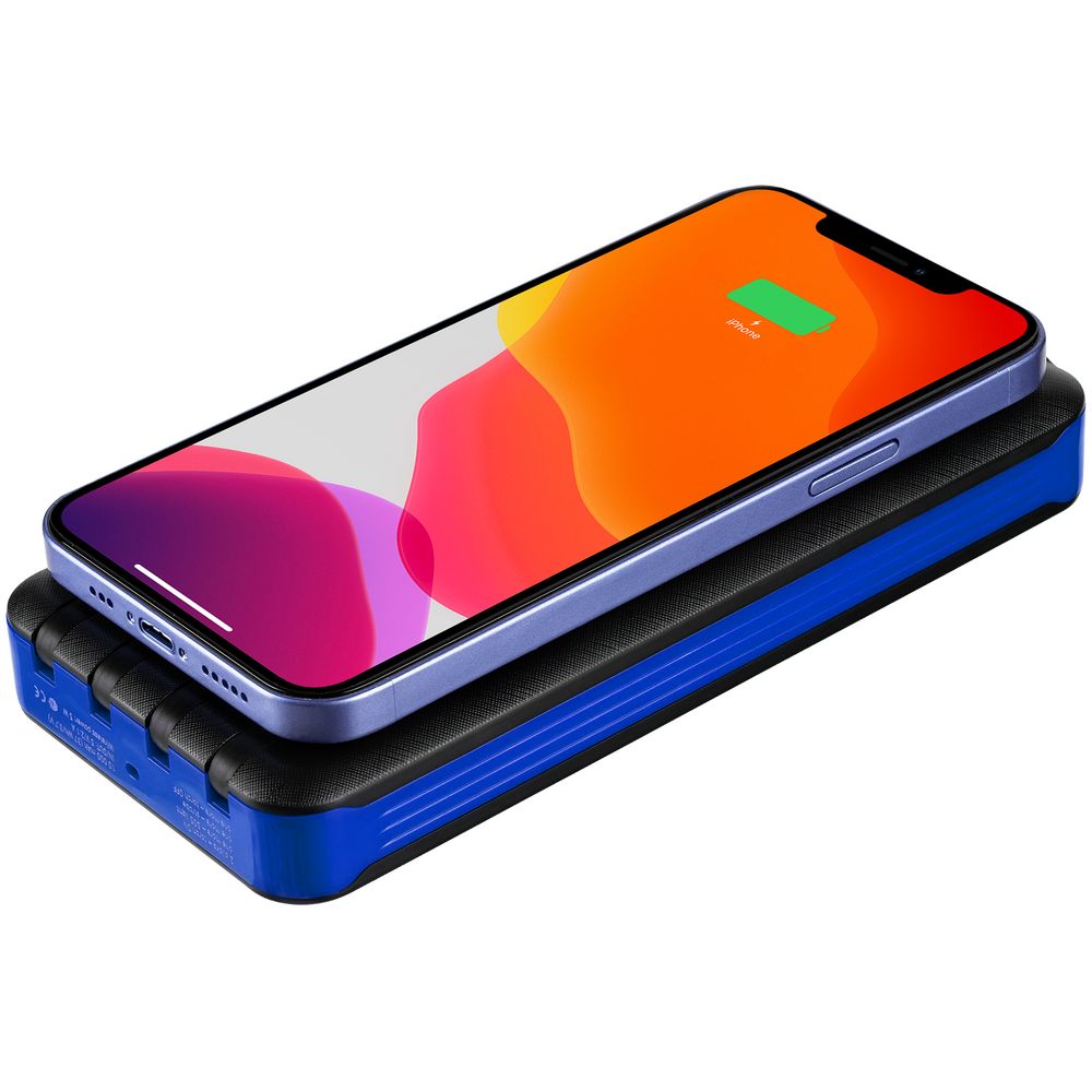 Аккумулятор с беспроводной зарядкой Holiday Maker Wireless, 10000 мАч, синий — фото 11