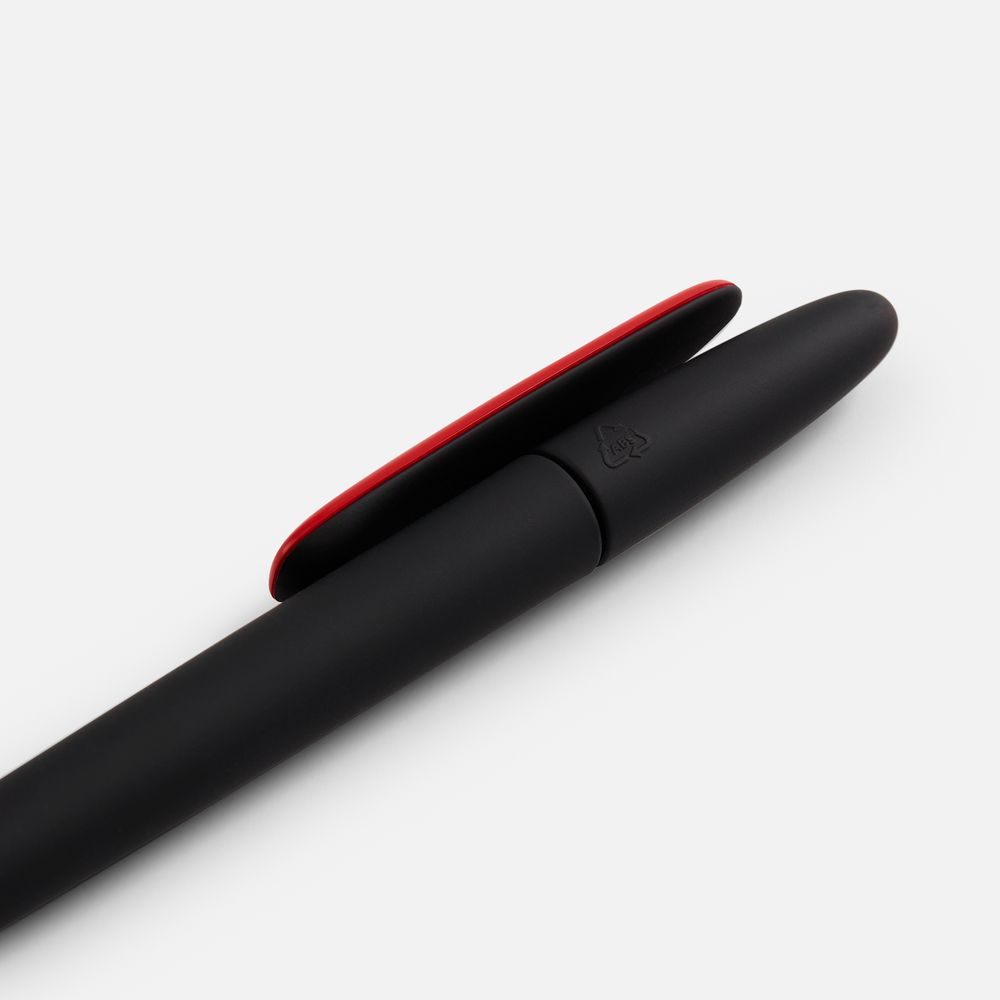 Ручка шариковая Prodir DS5 TRR-P Soft Touch, черная с красным — фото 3