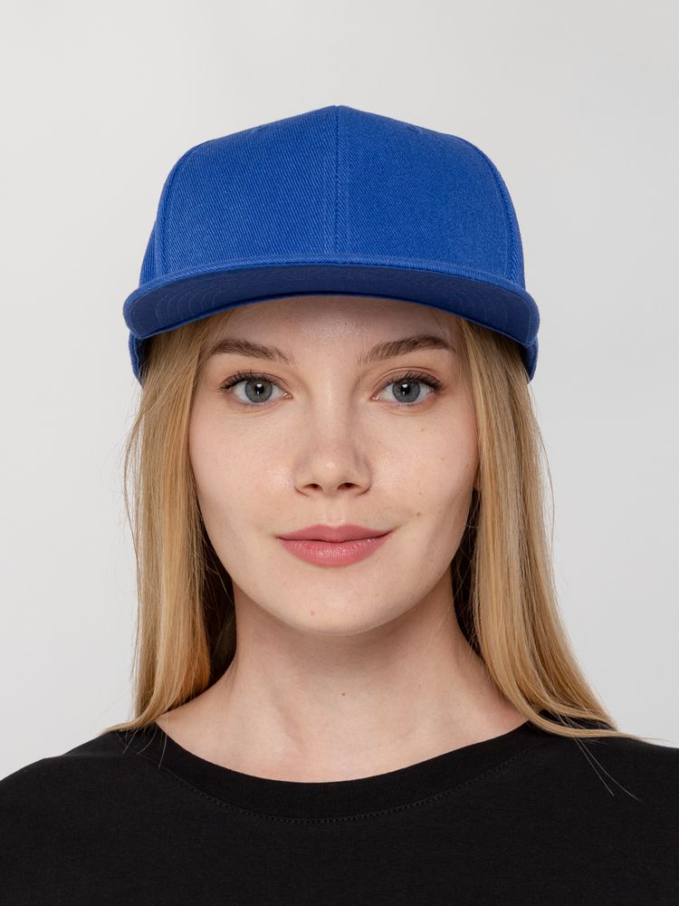 Бейсболка Snapback с прямым козырьком, ярко-синяя — фото 6