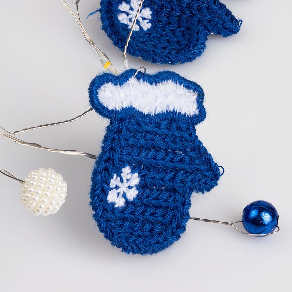 Гирлянда Merry Mittens, синяя — фото 3