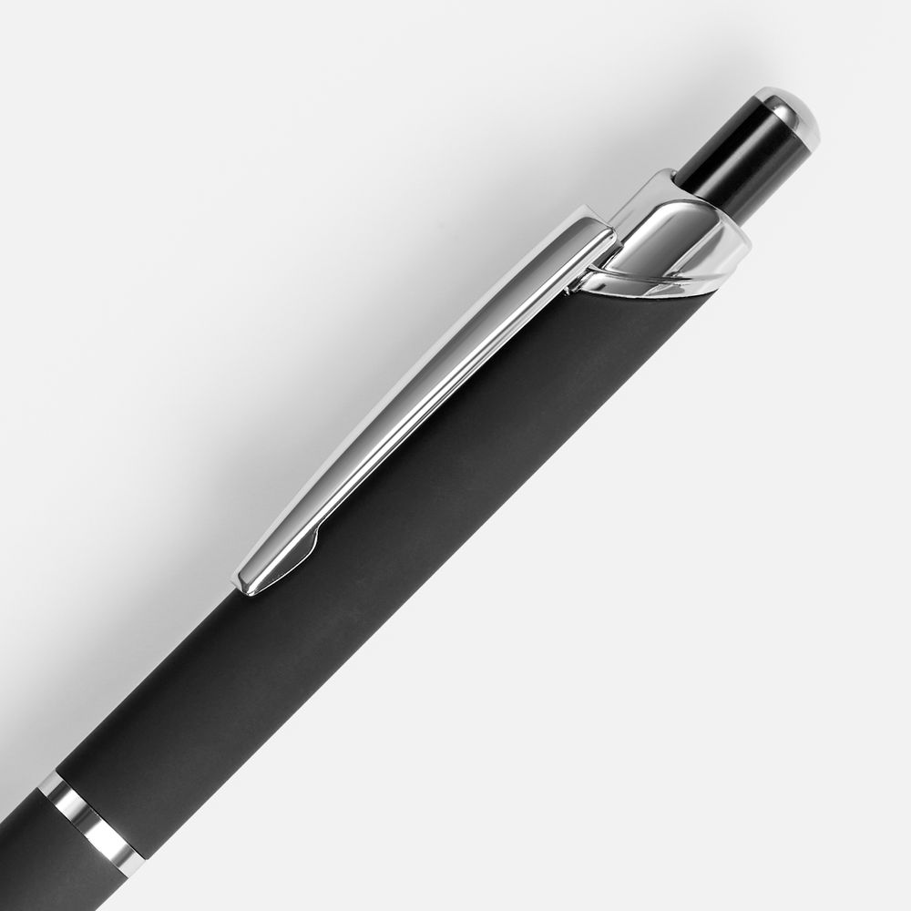Ручка шариковая Chromos Soft Touch, черная — фото 4