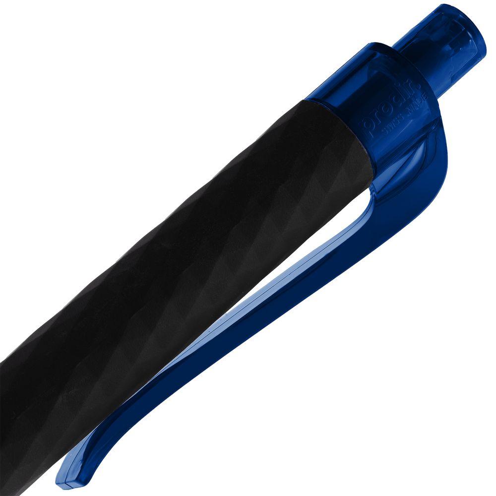 Ручка шариковая Prodir QS01 PRT-T Soft Touch, черная с синим — фото 5