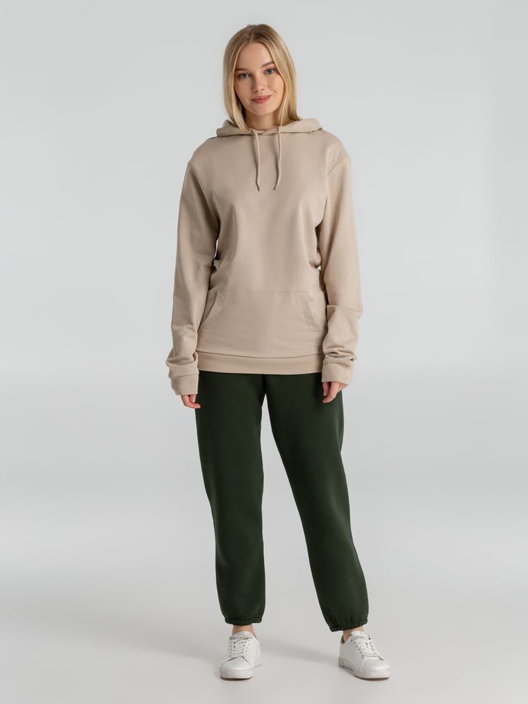 Толстовка с капюшоном унисекс Hoodie, бежевая — фото 11