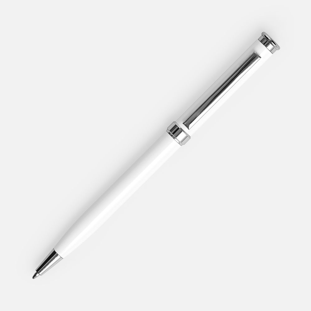 Ручка шариковая Finn Chrome, белая — фото 1