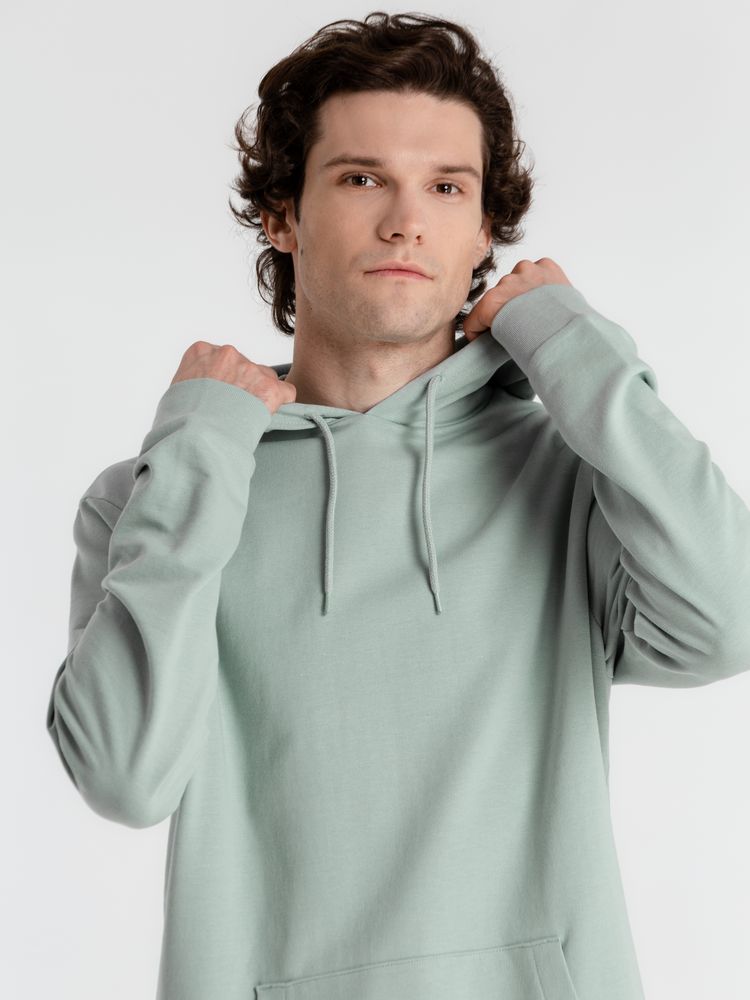 Толстовка с капюшоном унисекс Hoodie, серо-зеленая — фото 12