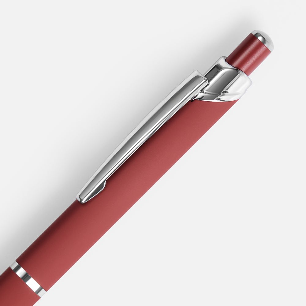 Ручка шариковая Chromos Soft Touch, красная — фото 2