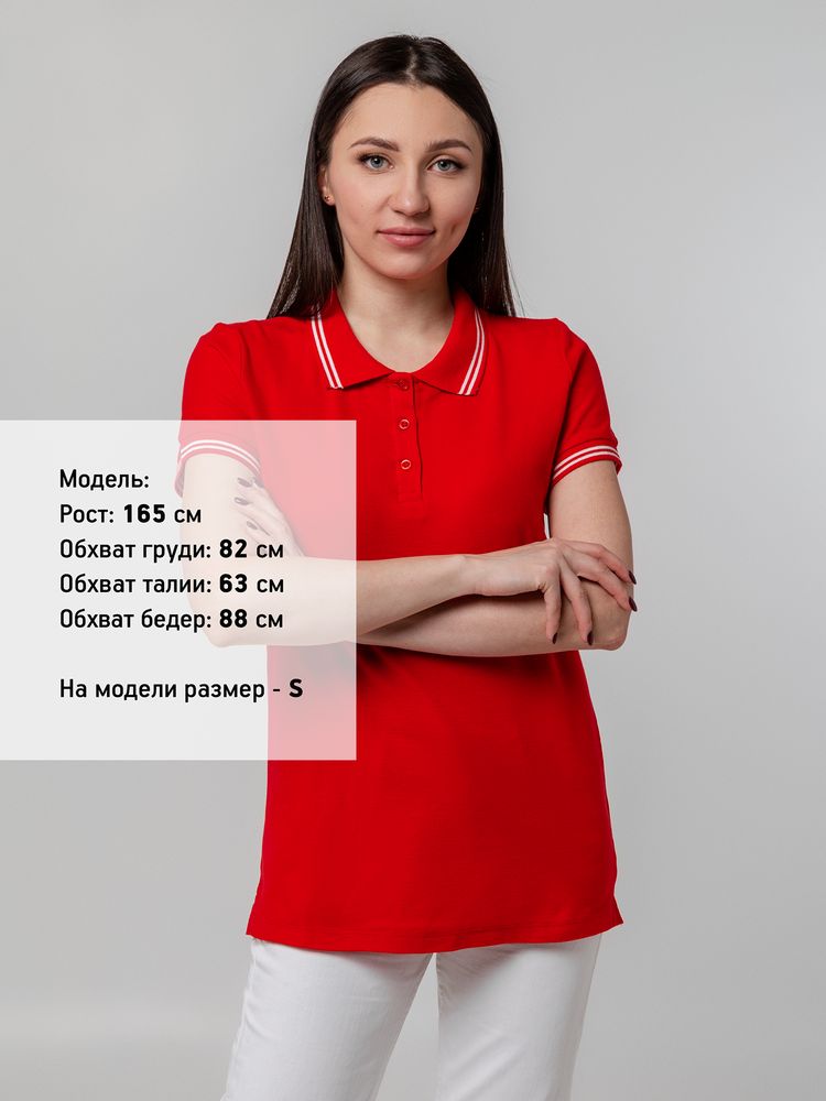 Рубашка поло женская Virma Stripes Lady, красная — фото 8