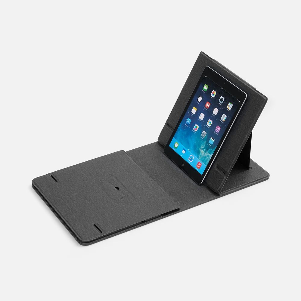 Складной стол для ноутбука с беспроводной зарядкой Kickstand Table, серый — фото 7