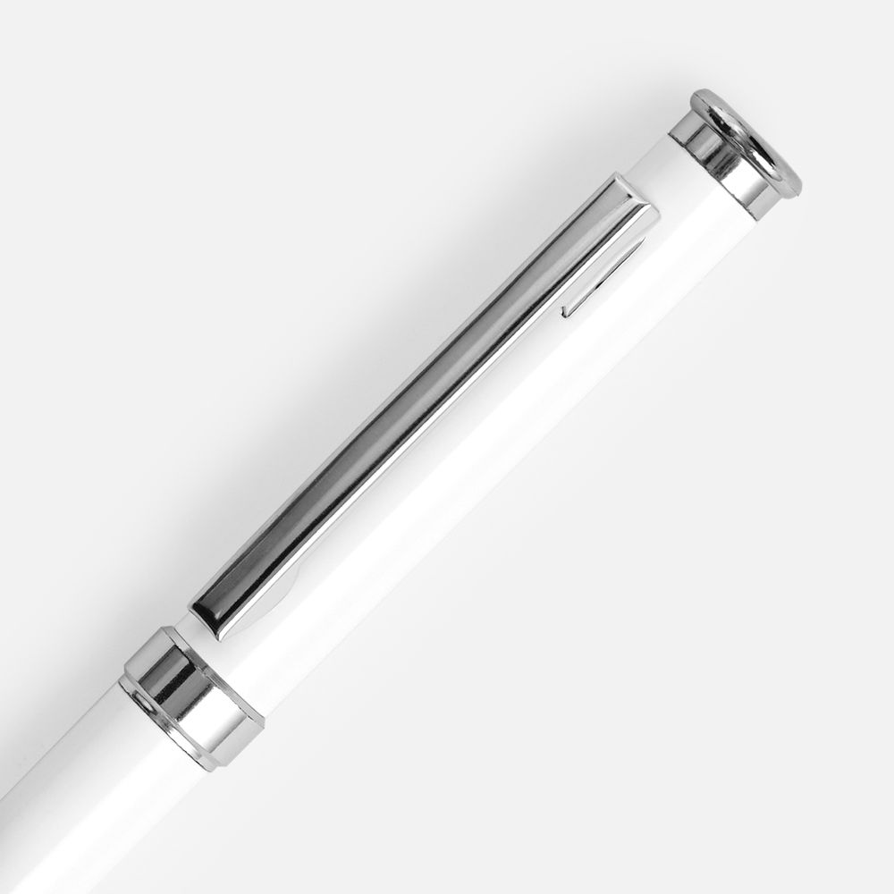 Ручка шариковая Finn Chrome, белая — фото 2