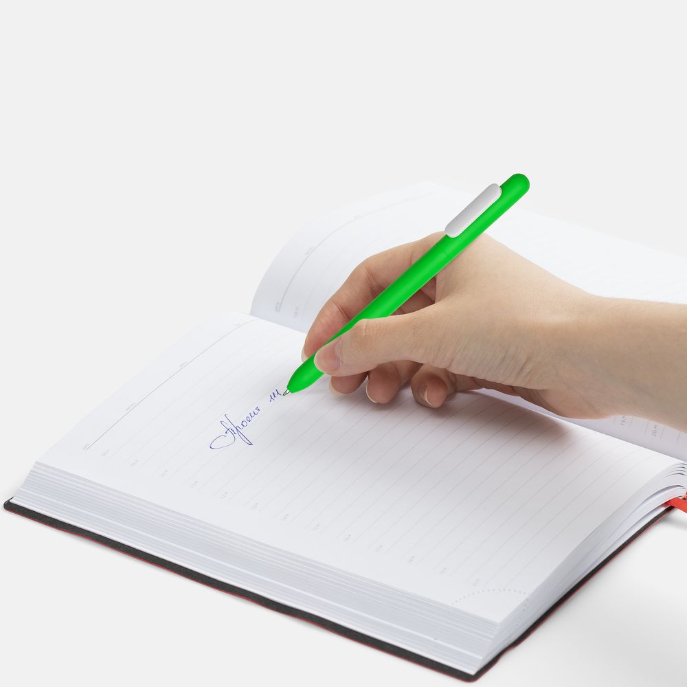 Ручка шариковая Swiper Soft Touch, зеленая с белым — фото 1