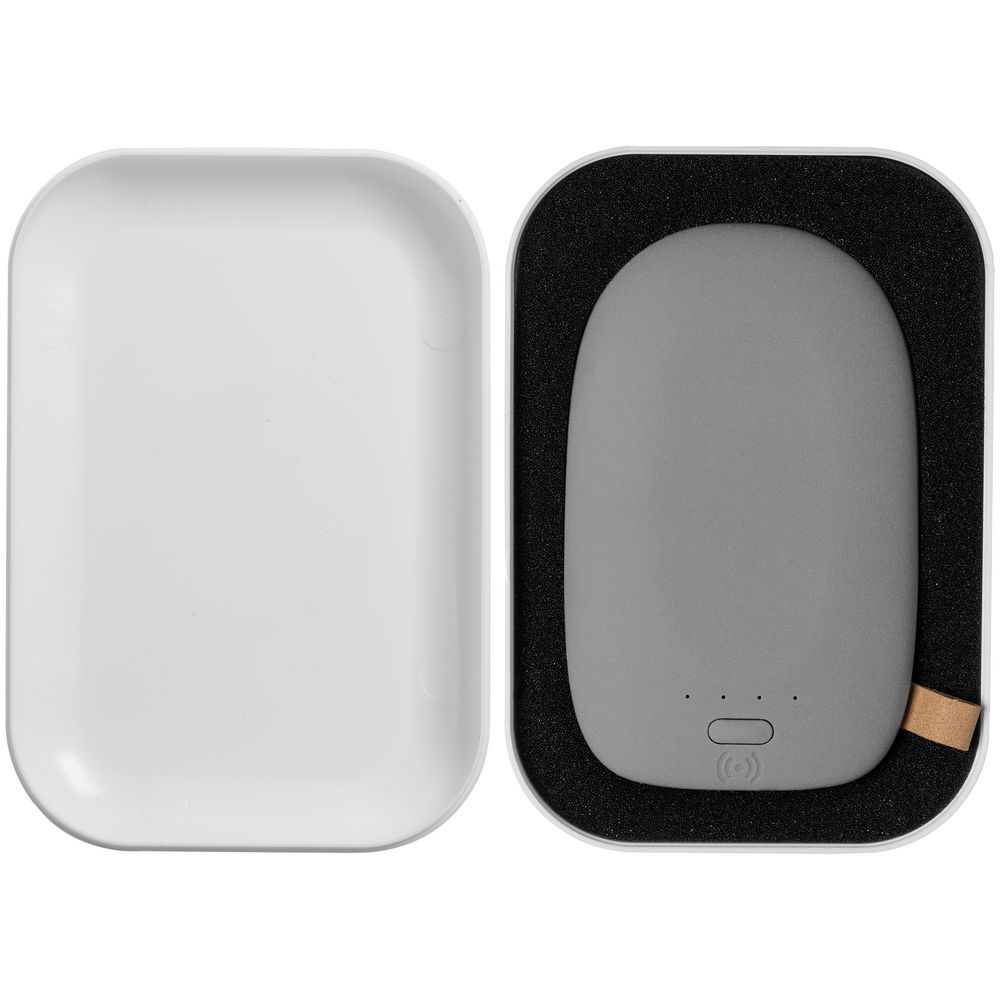 Аккумулятор с беспроводной зарядкой Pebble Wireless 9000 мАч, серый — фото 6