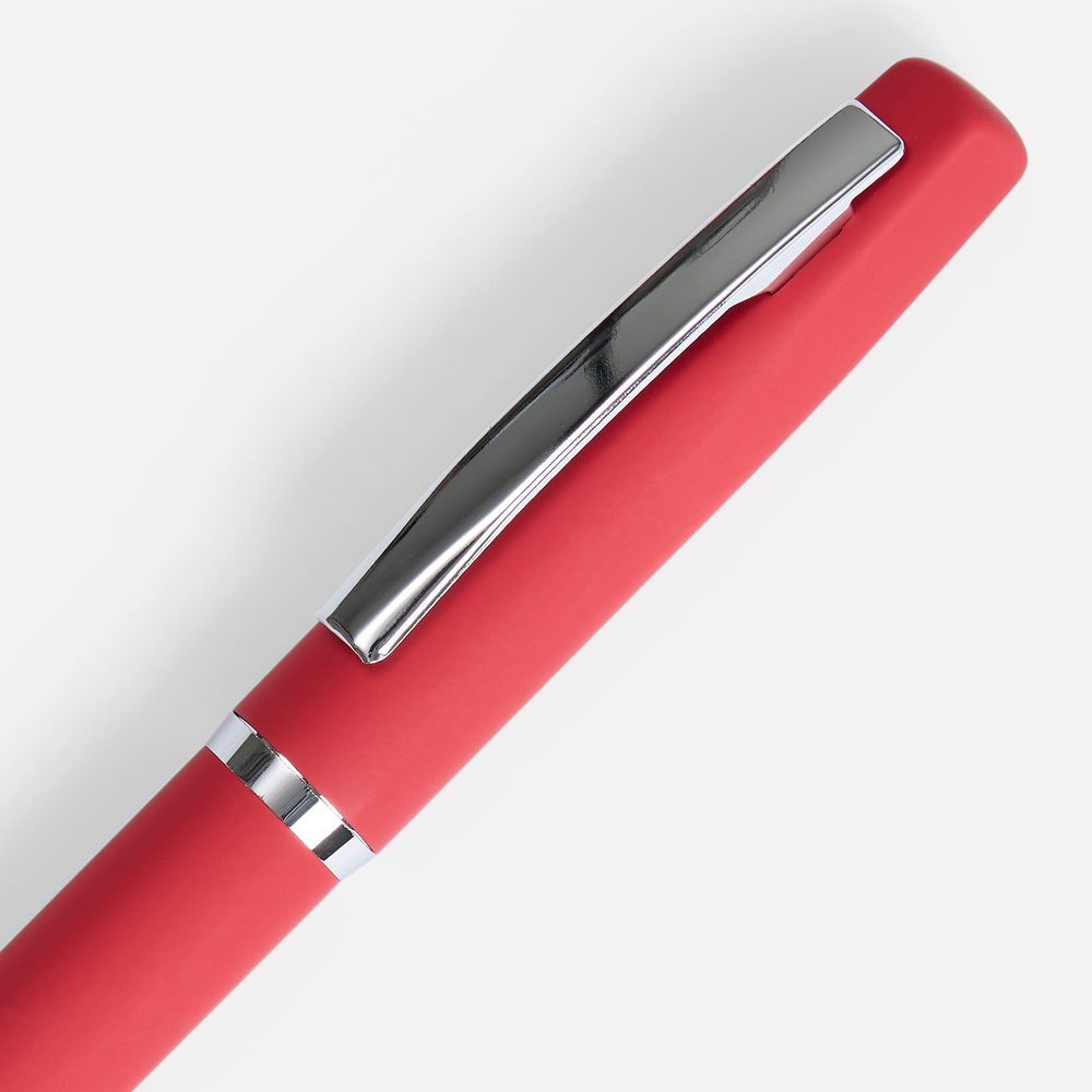 Ручка шариковая Bolt Soft Touch, красная — фото 2