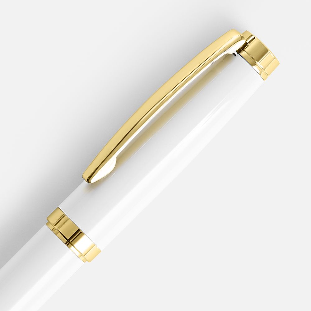 Ручка шариковая Letra Gold, глянцевая, белая — фото 3