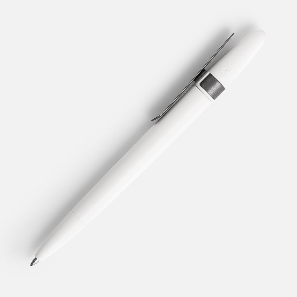 Ручка шариковая Prodir DS5 TSM Metal Clip, белая с серым — фото 5