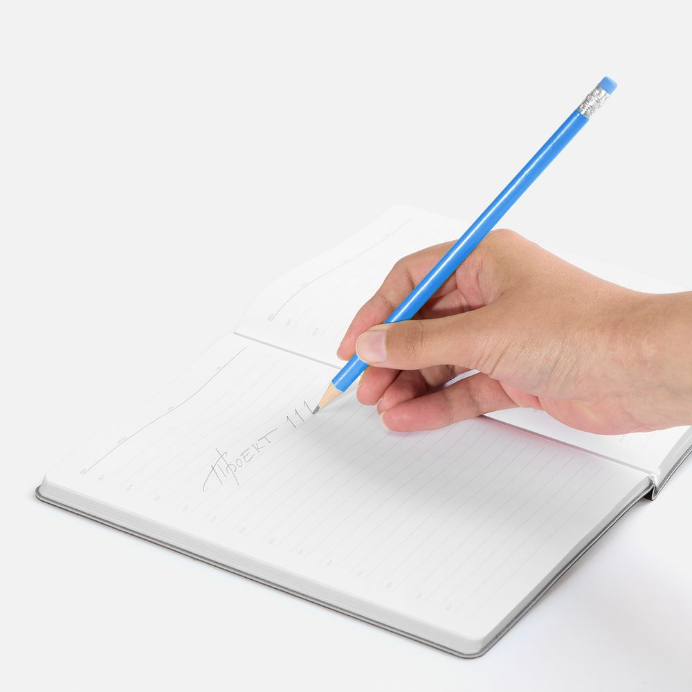 Карандаш простой Triangle с ластиком, синий — фото 1