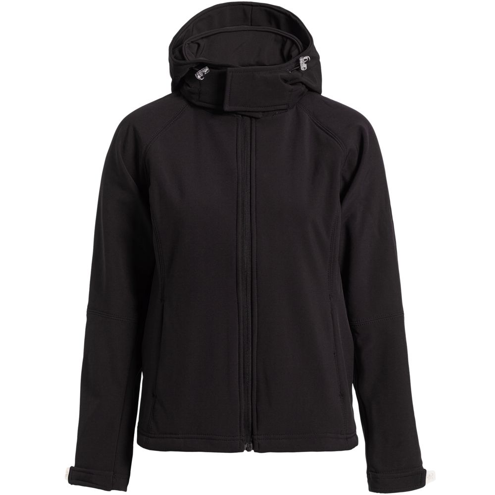 Куртка женская Hooded Softshell черная — фото 9