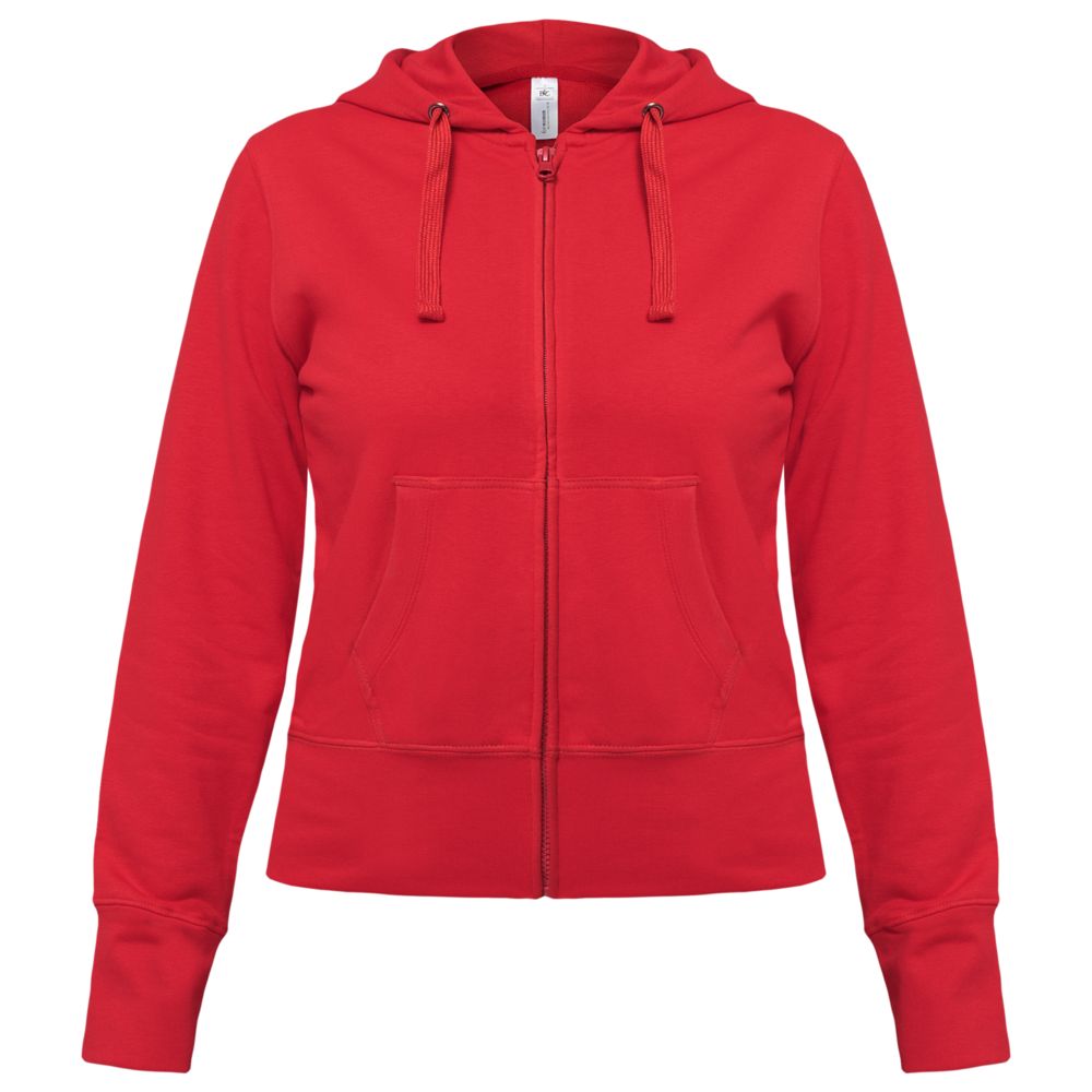 Толстовка женская Hooded Full Zip красная — фото 6