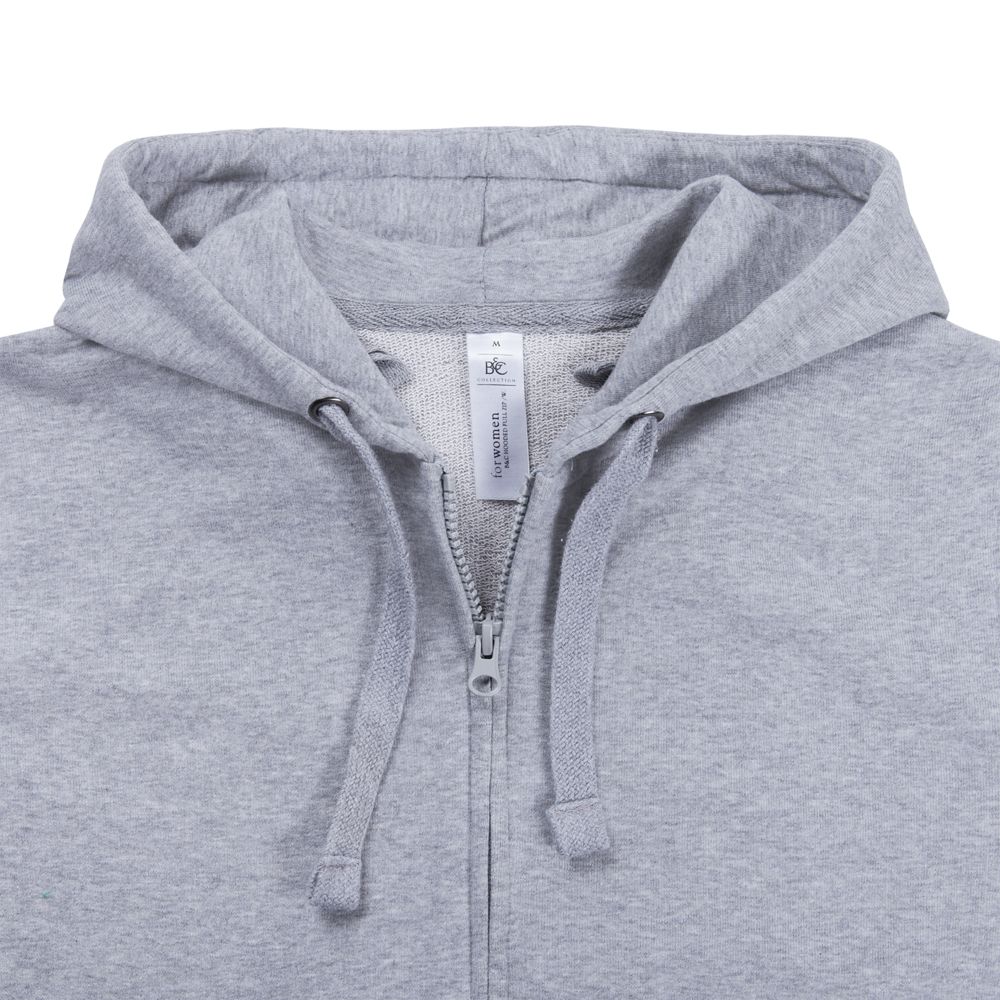 Толстовка женская Hooded Full Zip серый меланж — фото 5